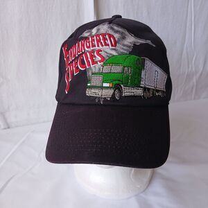 Endangered Species Semi Truck Embroidered Baseball Hat Trucker Cap Snap Back